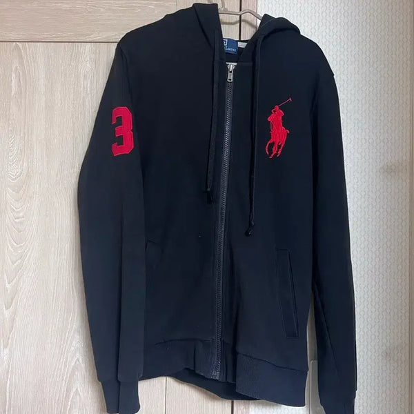 [BUNJANG] Polo Ralph Lauren Big Pony Hooded Zip-Up Jacket / 폴로 폴로랄프로렌 빅포니 레드 블랙 후드집업