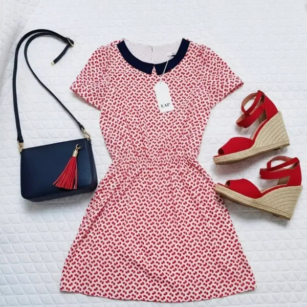 [BUNJANG] LAP Summer Short-Sleeve Midi Dress (Size S) / 55 새상품 랩 LAP 원피스 반팔 55 여자 여성 여름 원피스 새제품