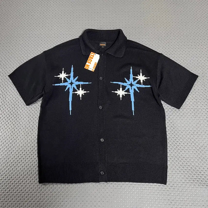 [BUNJANG] Stage Name Summer Stars Short-Sleeve Cardigan Black / 스테이지네임 섬머 스타즈 반팔 가디건 블랙 (새상품)