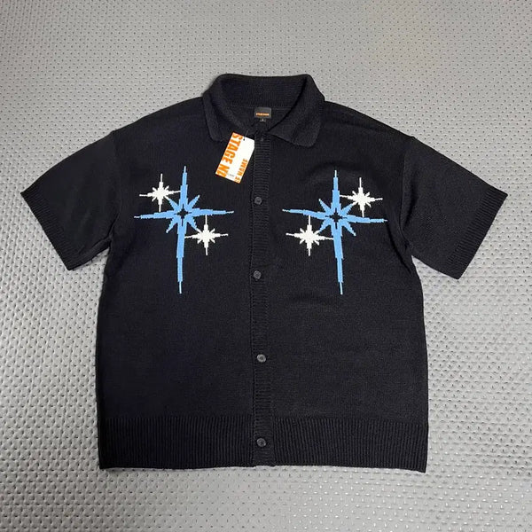 [BUNJANG] Stage Name Summer Stars Short-Sleeve Cardigan Black / 스테이지네임 섬머 스타즈 반팔 가디건 블랙 (새상품)