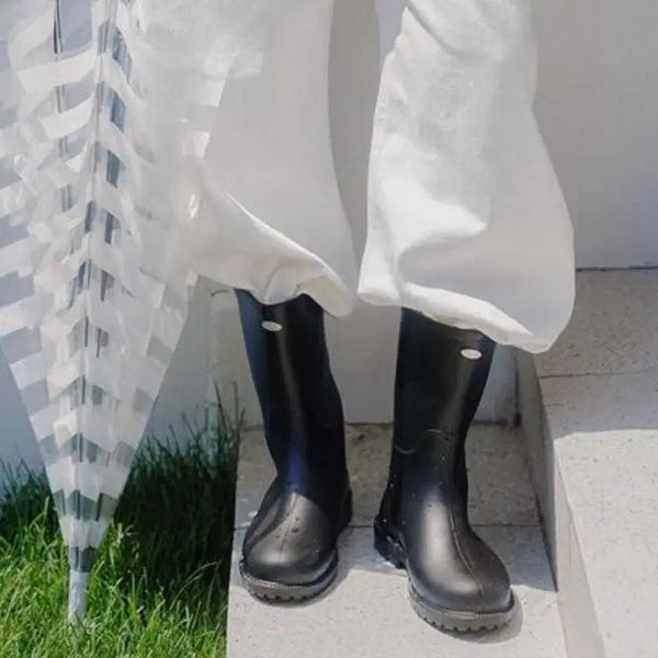 [BUNJANG] NUUS Mid Rain Boots Black 230 / (누스/8.8만원)미들 레인부츠 장화 블랙 230