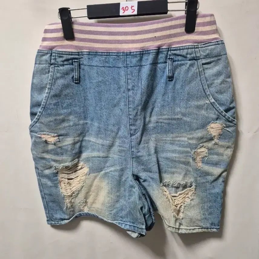 [BUNJANG] Distressed Denim Shorts Size 30 / 청바지 반바지 찢어진 디스트로이드 데님 30