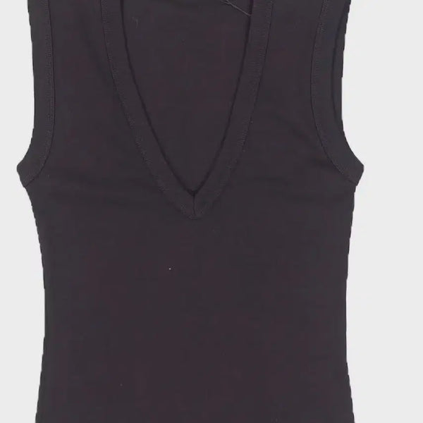 [BUNJANG] Zara Brown V-Neck Sleeveless Top / 자라 나시 민소매 브라운