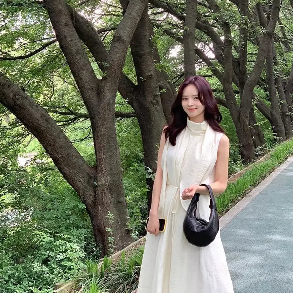 [BUNJANG] Kinder Salmon Cecil Scarf Dress Ecru / 킨더살몬 Cecil Scarf Dress Ecru