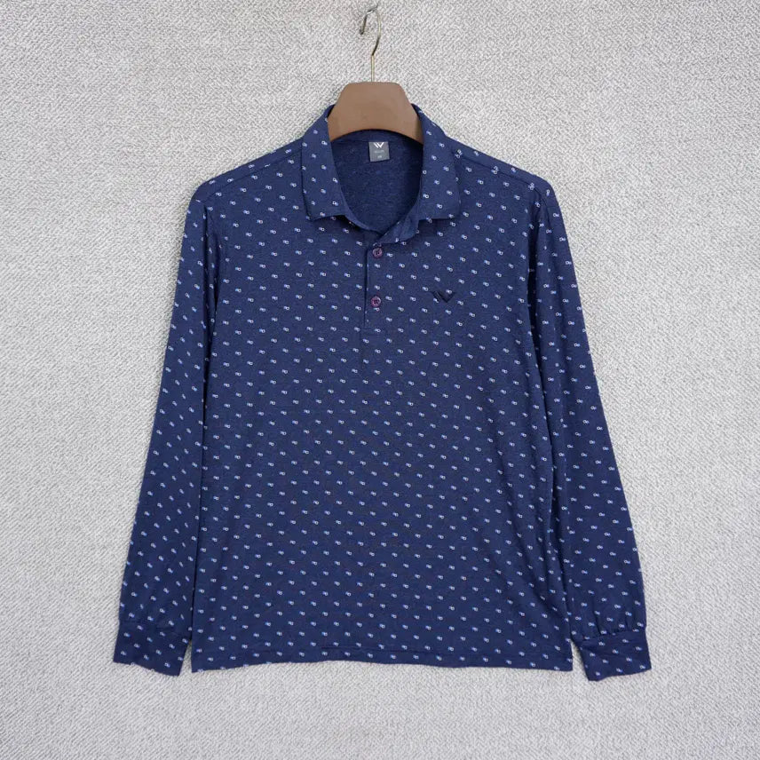 [BUNJANG] WILLING Men's Cooling Collar Long Sleeve T-Shirt Navy 100 Size / WILLING 남성 기능성 냉감 카라 긴팔 티셔츠 100size