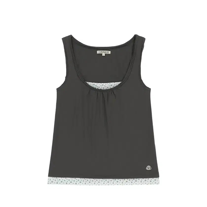 [BUNJANG] KOSEIO DUDU Layered Sleeveless Charcoal / 코이세이오 두두 레이어드 슬리브리스 차콜