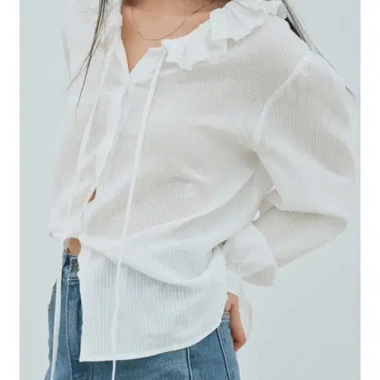 [BUNJANG] Modestmood Kate Blouse White / 모데스트무드 케이트 블라우스 화이트