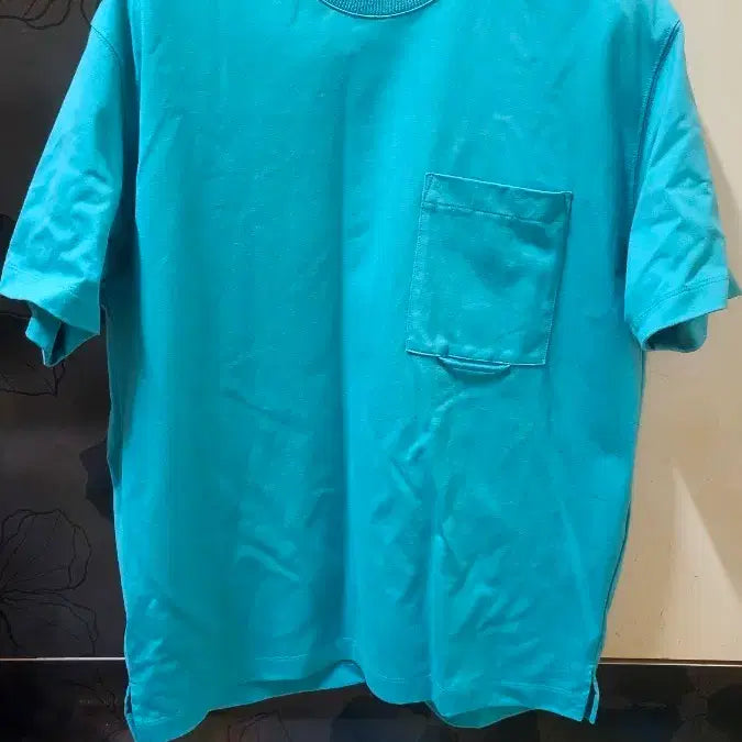 [BUNJANG] Solid Homme Pocket T-Shirt Aqua Blue / 솔리드옴므 포켓 반팔 티셔츠 아쿠아 블루