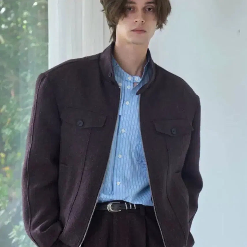[BUNJANG] Waviness Harrington Jacket Burgundy / 웨이비니스 해링턴자켓 버건디 1