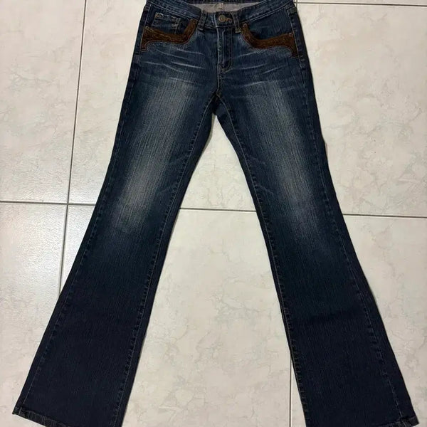[BUNJANG] Women's Low-Rise Bootcut Denim Pants / 부츠컷 로우라이즈 데님 팬츠