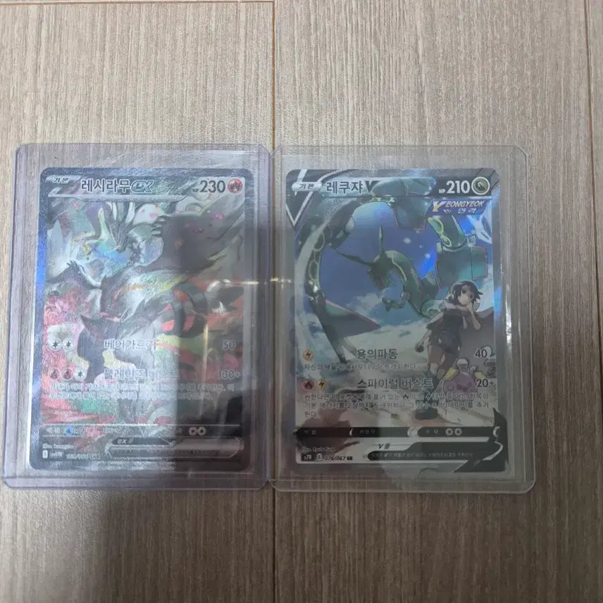[BUNJANG] Reshiram SAR & Rayquaza V Special Illustration Rare Card Set / 레시라무 sar + 레쿠쟈 v 특일 15에 팔아요 네고 가능