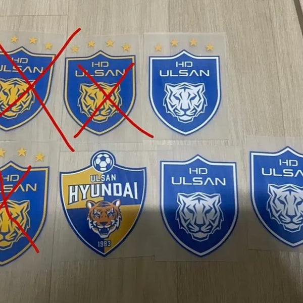 [BUNJANG] Ulsan Hyundai FC Emblem & Text Heat Transfer Patches Set / 울산 현대 엠블럼 글씨 포함 19개 자컷 마킹