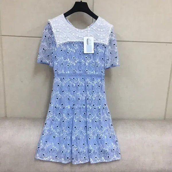 [BUNJANG] It Michaa Sailor Collar Lace Dress Sky Blue / (새제품)(구매가35만) 잇미샤 정품 세일러카라 레이스 원피스 하늘색