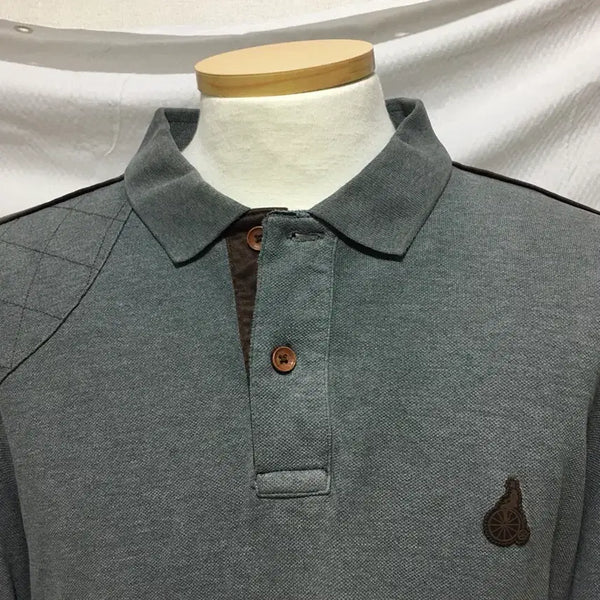 [BUNJANG] Beanpole Gray Collar Long Sleeve T-Shirt / 빈폴 그레이 카라 긴팔티