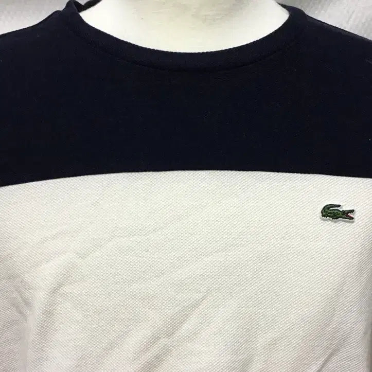 [BUNJANG] Lacoste Striped Short Sleeve T-Shirt Navy White Red / 라코스테 단가라 반팔 티셔츠 네이비 화이트 레드