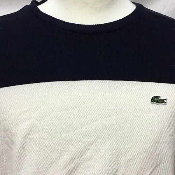 [BUNJANG] Lacoste Striped Short Sleeve T-Shirt Navy White Red / 라코스테 단가라 반팔 티셔츠 네이비 화이트 레드