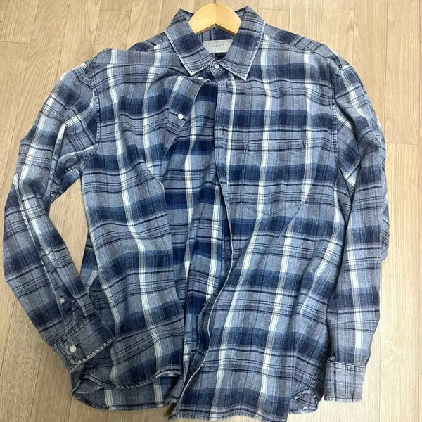 [BUNJANG] Begin 202 Checkered Shirt Blue Size 1 / 비긴202 체크셔츠 블루 1사이즈
