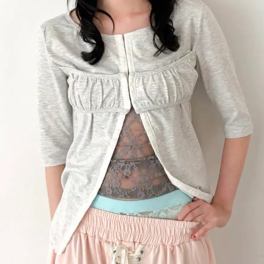 [BUNJANG] Shopfairy Bralette Half Cardigan & Sleeveless Set / [새상품/당일배송] 샵페어리 브라렛 하프 가디건, 샵페어리 슬리브리스
