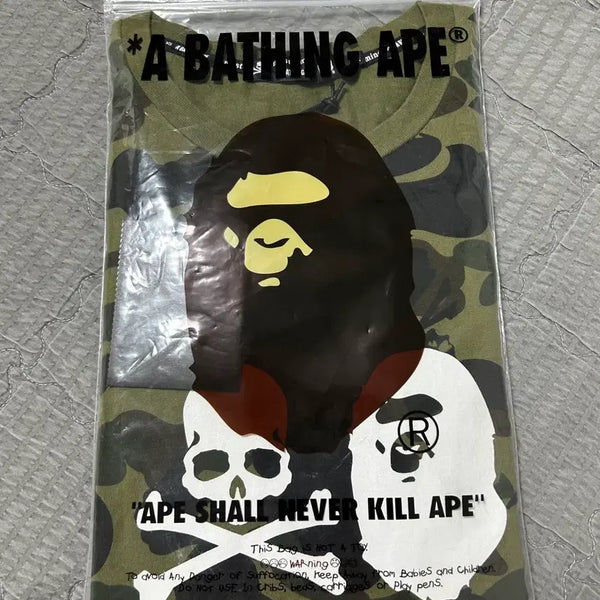 [BUNJANG] BAPE x mastermind JAPAN Collaboration 'Green Scale' Short Sleeve T-Shirt / 국내 유일매물 초희귀) 베이프 x 마스터마인드 콜라보 녹계 반팔