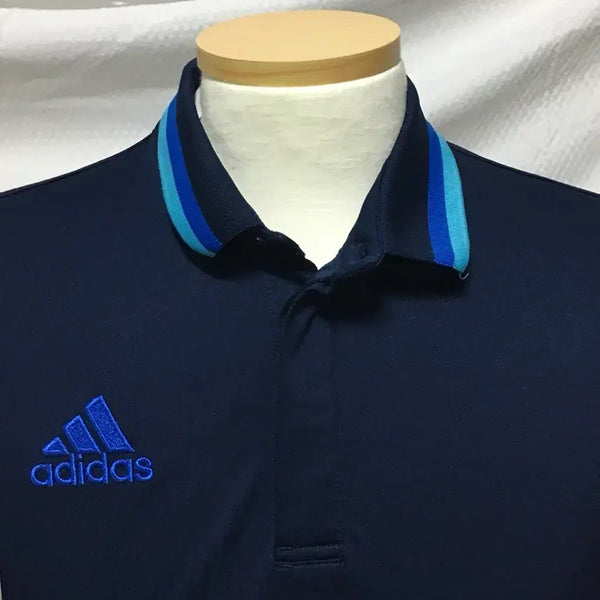 [BUNJANG] Adidas Navy Blue Collar T-Shirt / 아디다스 네이비 카라티 블루 배색