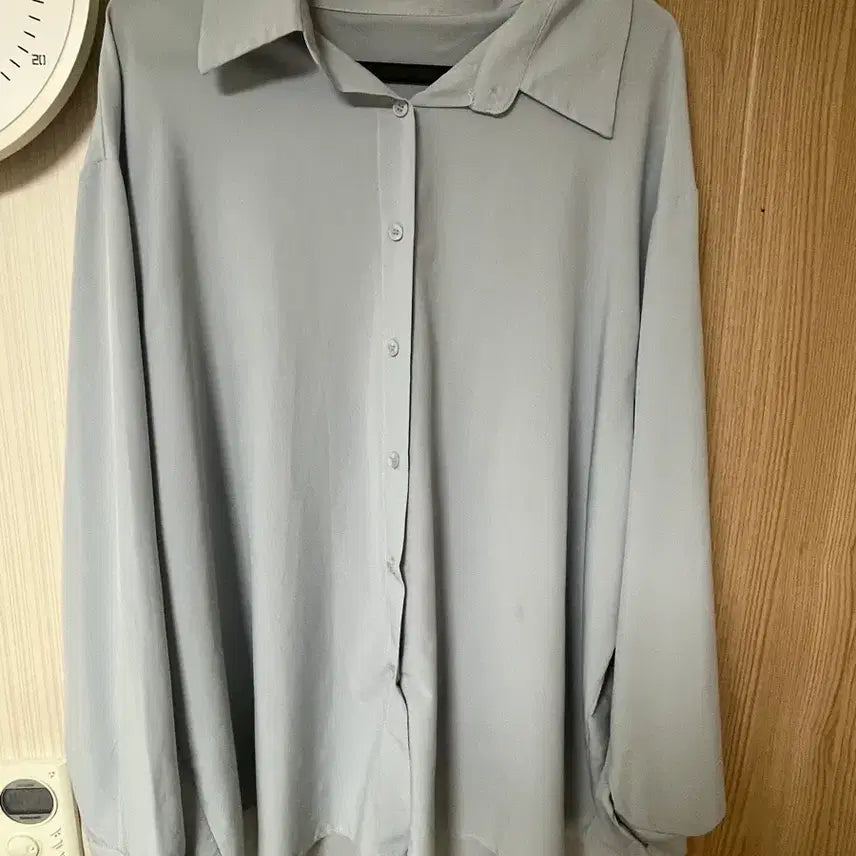 [BUNJANG] Overfit Layered Sky Blue Shirt / 오버핏,레이어드 소라색 셔츠