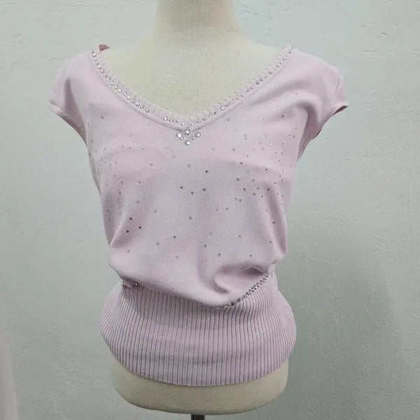 [BUNJANG] Women's Short Sleeve T-shirt Light Pink Size M/L / 반팔 티 여 66/77 J6505