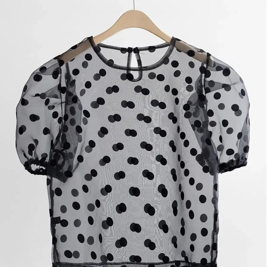 [BUNJANG] Dot Layered Blouse / 도트 레이어드 블라우스