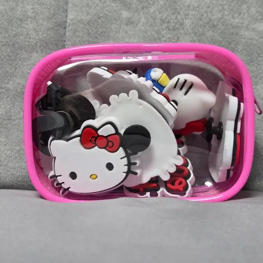 [BUNJANG] Hello Kitty Charm Set with Pink Pouch / 키티 지비츠 세트 핑크 파우치