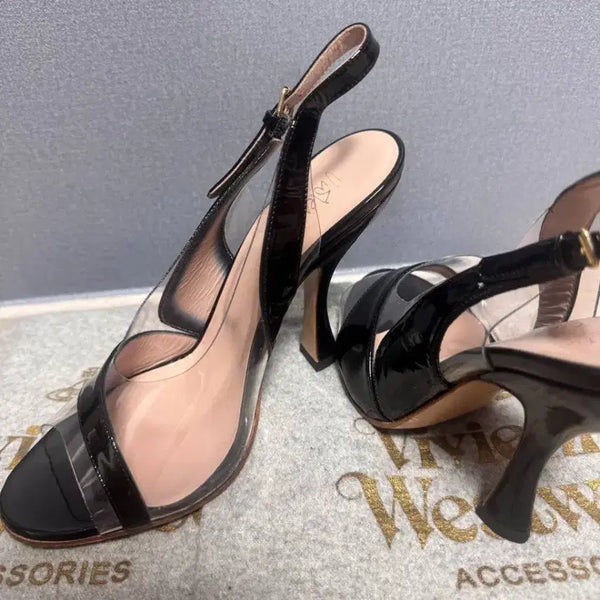 [BUNJANG] Vivienne Westwood Black Transparent Strap Sandals Size 38-38.5 New Authentic / 비비안웨스트우드 블랙 투명 스트랩 샌들 38 ~38.5 새상품 정품