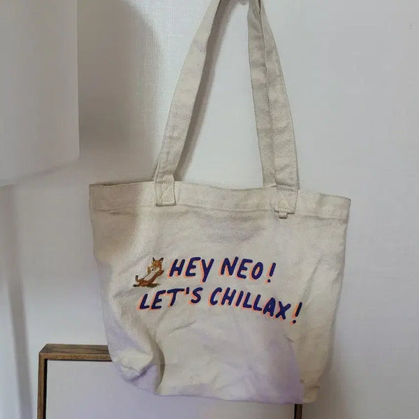 [BUNJANG] Maison Ne Collab Canvas Eco Bag Shoulder Bag / 메종네 콜라보 에코백 캔버스 백 숄더백 """