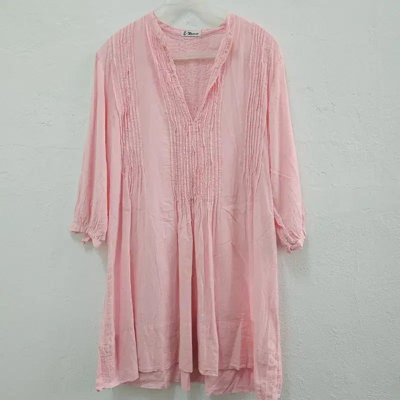 [BUNJANG] Women's Light Pink Cotton Blouse - Size M / 블라우스 여 M J6518