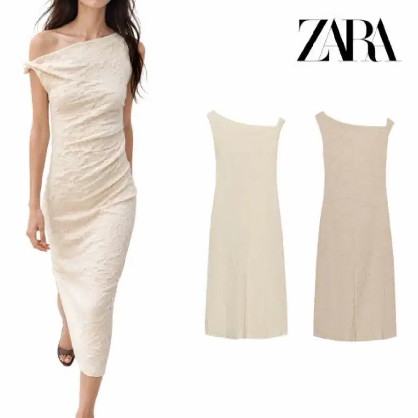 [BUNJANG] Zara Jacquard Pleated Dress S / 자라 자카드 플리츠 원피스 s