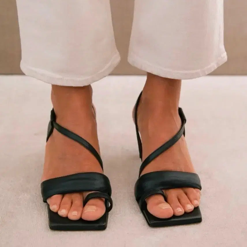 [BUNJANG] ALOHAS Leather Slingback Sandals Black / ALOHAS 가죽 블랙 샌들 슬링백 245 250 / 헤레우 르메르 비이