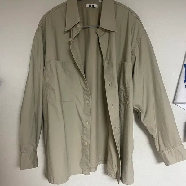[BUNJANG] Uniqlo U Utility Shirt Beige / 유니클로 U 유틸리티 셔츠 베이지