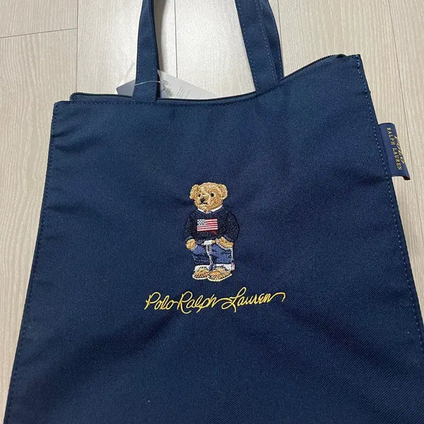 [BUNJANG] Polo Ralph Lauren Navy Polo Bear Tote Bag / 폴로 랄프로렌 네이비 폴로 베어 토트백(택달려있음)