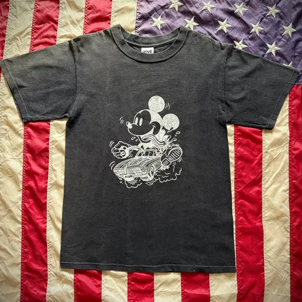 [BUNJANG] Disney Mickey Mouse Sunfaded T-Shirt / SunFaded Black Mickymouse T-shirt