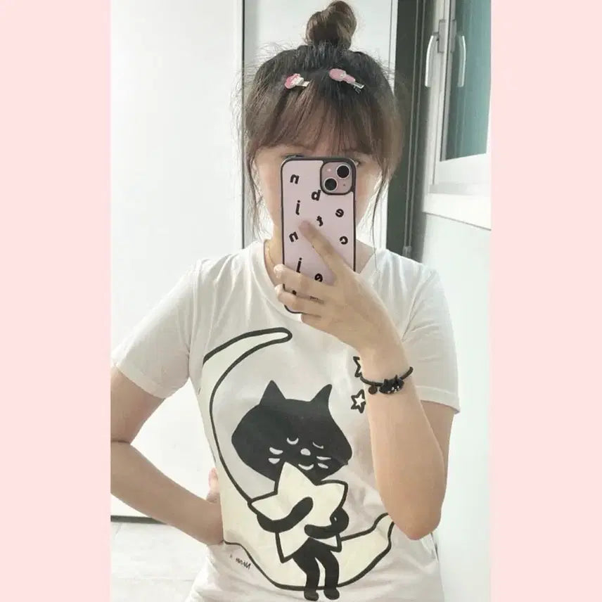[BUNJANG] Nenet Short Sleeve T-Shirt / 네넷 네넷냐 nenet 반팔 급처분