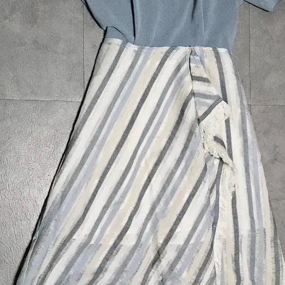 [BUNJANG] System Stripe Color-Block Dress / 시스템 스트라이프 배색 원피스