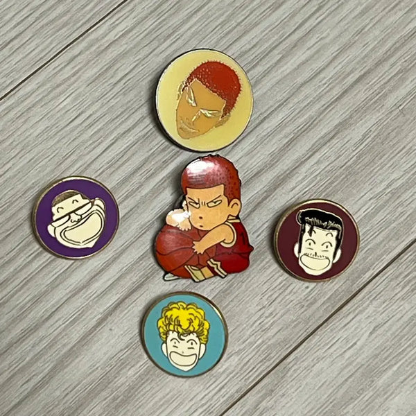 [BUNJANG] Slam Dunk Sakuragi Hanamichi Guardians Pin Badge Set / 슬램덩크 강백호 백호군단 핀뱃지 핀즈 굿즈