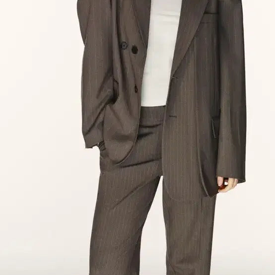 [BUNJANG] Zara Double Fabric Stripe Oversized Blazer / 자라 더블 패브릭 스트라이프 오버사이즈 블레이저
