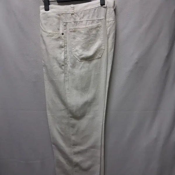 [BUNJANG] White Ramie Blend Cotton Slacks Size 36 / 흰색 마혼방 면바지 36사이즈