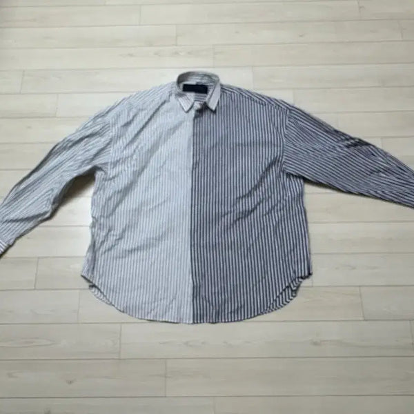 [BUNJANG] Juun.J Striped Color-Block Shirt / 정품)준지 스트라이트 배색 셔츠