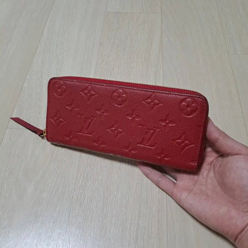 [BUNJANG] Louis Vuitton Monogram Empreinte Clemence Long Wallet Red / [100%/정품] 루이비통 앙프렝뜨 클레망스 장지갑 레드 단품