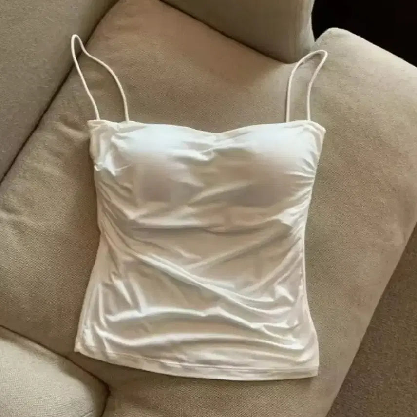 [BUNJANG] Sleeveless Top Women's S-M White/Black / 여성 민소매 탑 S~M (새상품)