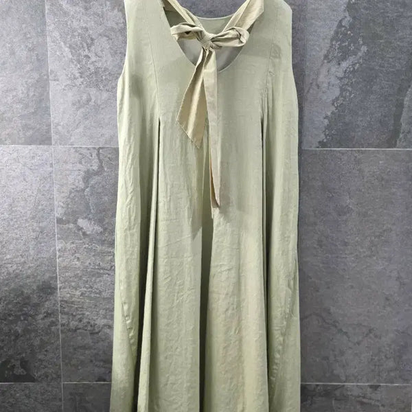 [BUNJANG] Back Ribbon Sleeveless Dress / 백리본 민소매 원피스