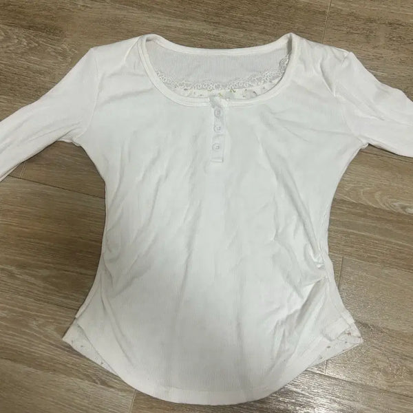 [BUNJANG] Henley Neck Long Sleeve Shirt / 헨리넥 긴팔