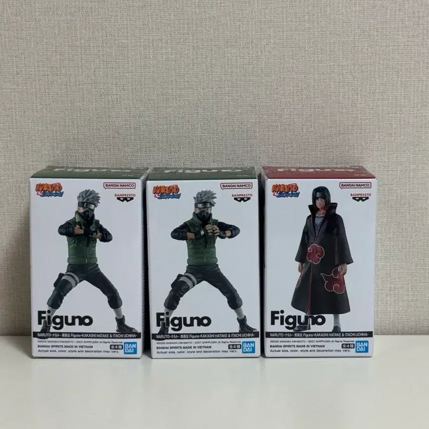 [BUNJANG] Figuno Naruto Kakashi & Itachi Figures (Sealed, 3-Figure Bundle) / (미개봉,3종일괄)피그노 figuno 나루토 카카시 이타치 피규어