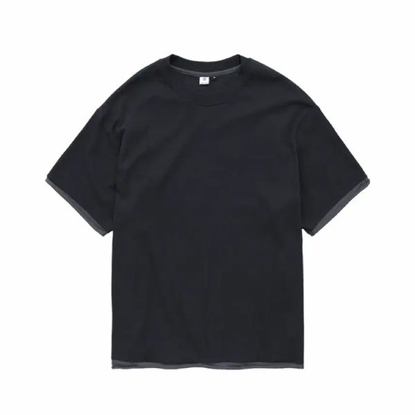 [BUNJANG] Politeur Ribbed Layered Crop Tee Charcoal / [3] 폴리테루 리브드 레이어드크롭티 차콜