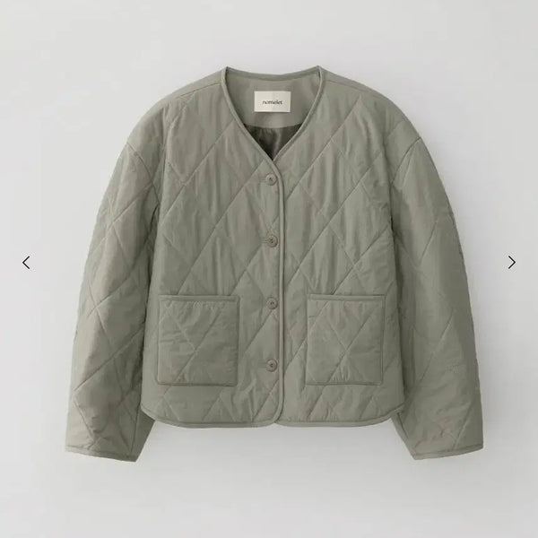 [BUNJANG] Nomelllet Emma Quilted Jacket Olive / 노멜렛 엠마 퀄티드 자켓 올리브 새상품