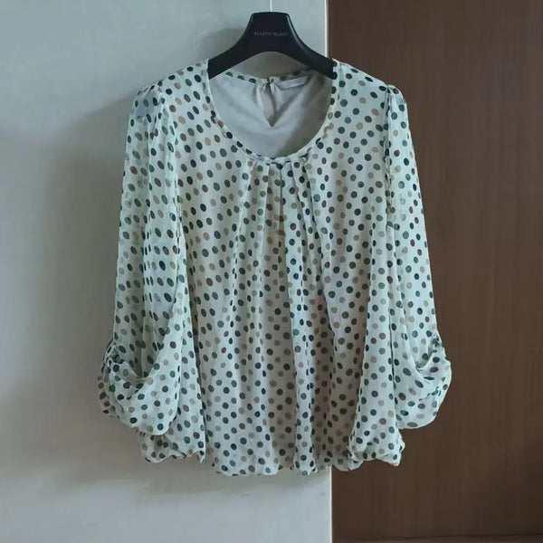 [BUNJANG] AB Plus Polka Dot Blouse Size 66 / ab plus 도트 블라우스 66
